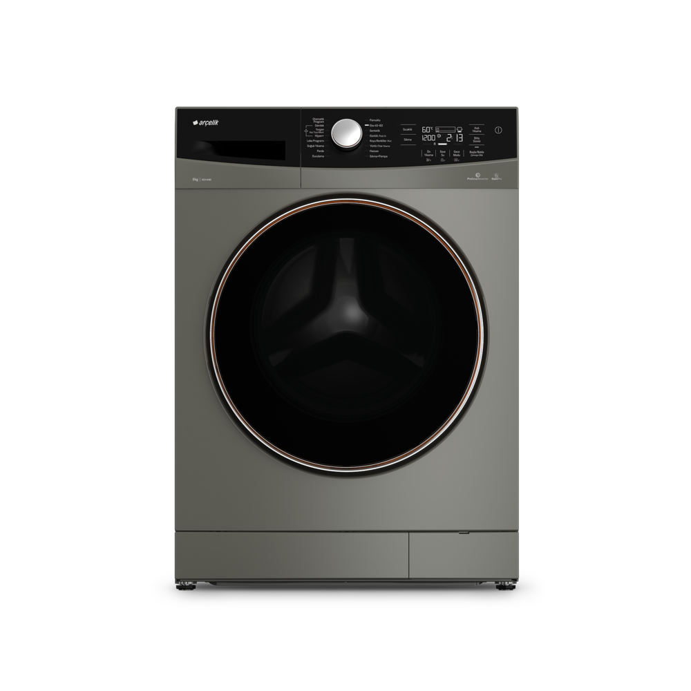 Arçelik 9124 N MG 9 Kg 1200 Devir Gri Çamaşır Makinesi
